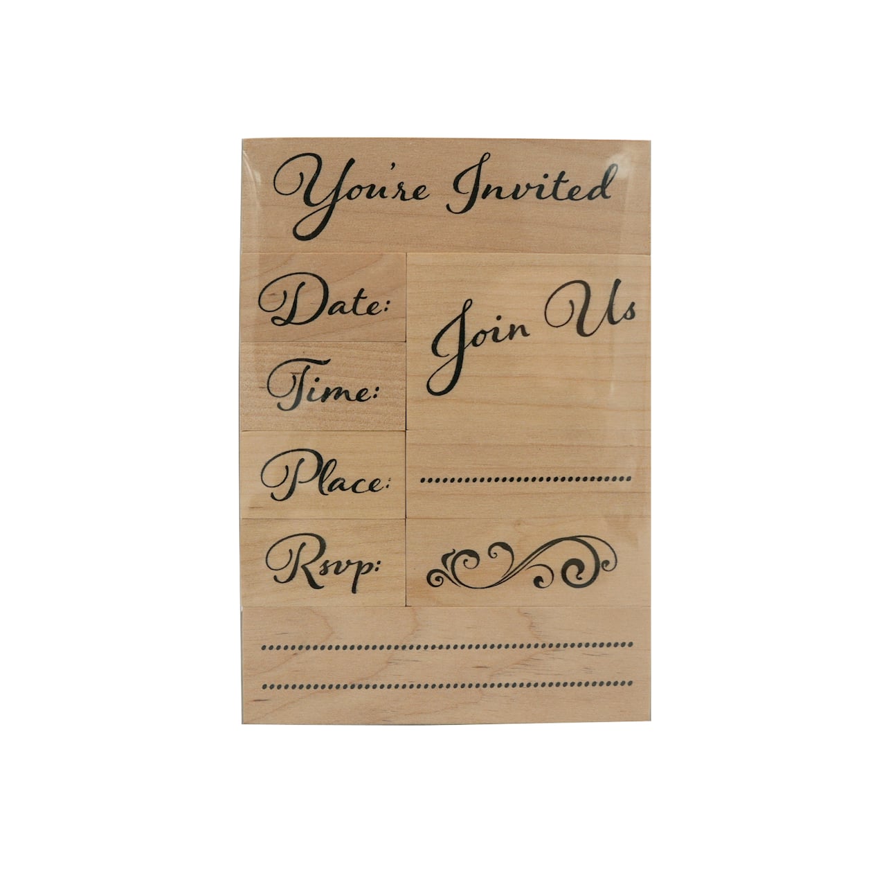 6 Pack: You're Invited Wood Stamp Set by Recollections™